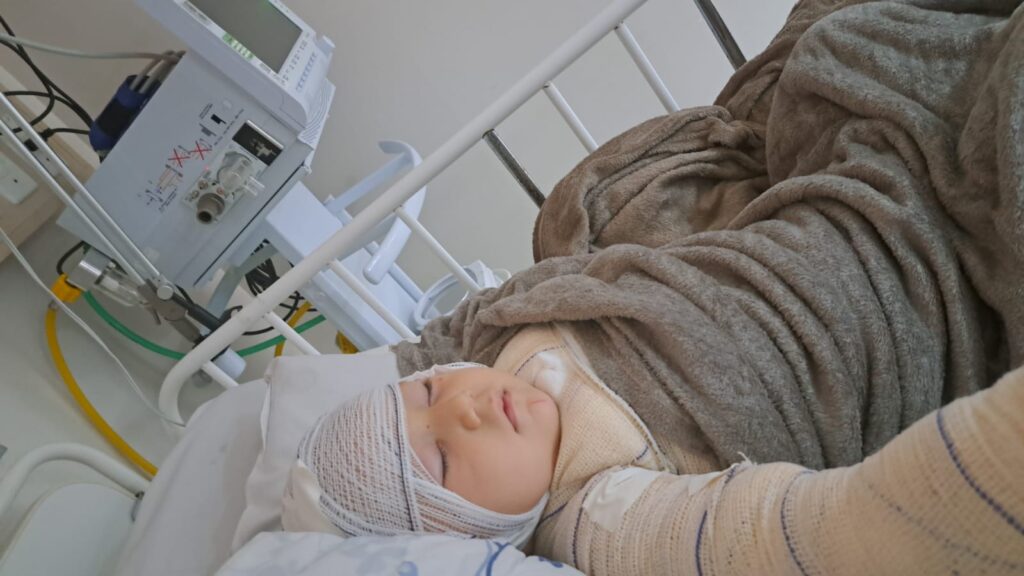 Hagatha, no Hospital/ Foto fornecida pela sua mãe