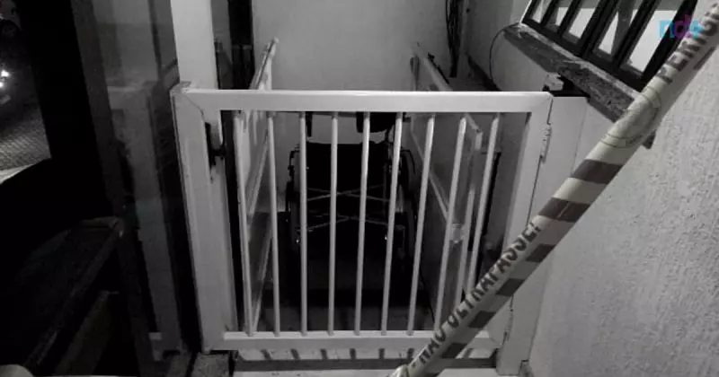 Idoso estava nervoso e acabou saindo de cadeira de rodas e caindo de elevador – Foto: Corpo de Bombeiros/Reprodução