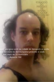 Falso criminoso divulgado em grupos de whatsapp.