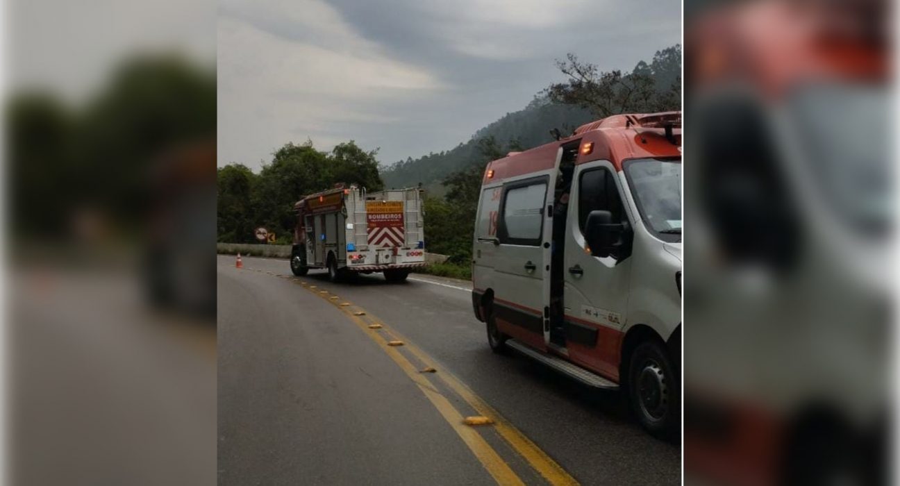 Motociclista de 19 anos sofre acidente de moto na BR-470 em Ibirama.